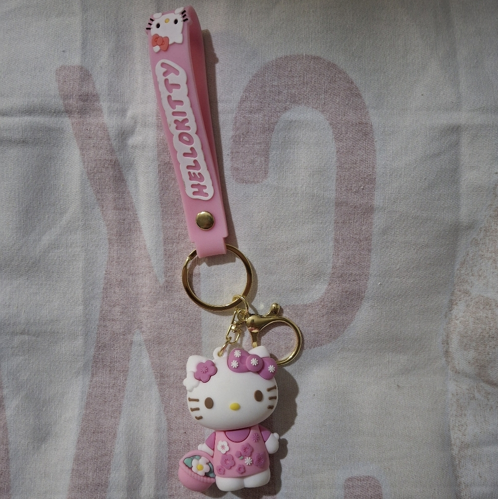 Hello Kitty Pink and Gold Keychain